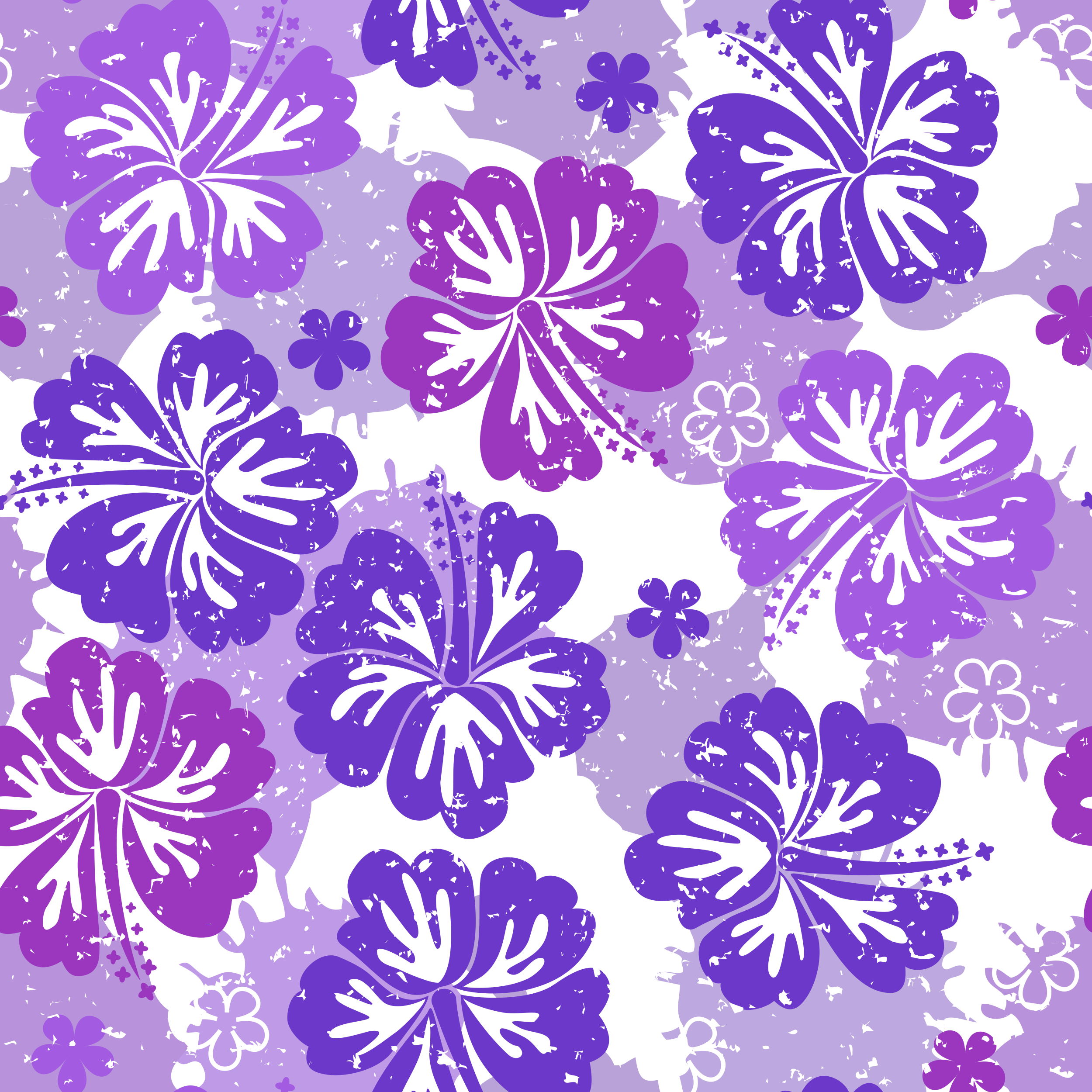 Shades of Purple Hibiscus Flower Skater Skirt