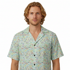 Character Autographs on Green Hawaiian Shirt