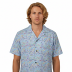 Character Autographs on Blue Hawaiian Shirt