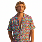 Colorblock Mickey Hawaiian Shirt