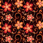Orange Sunset Botanicals Skater Skirt