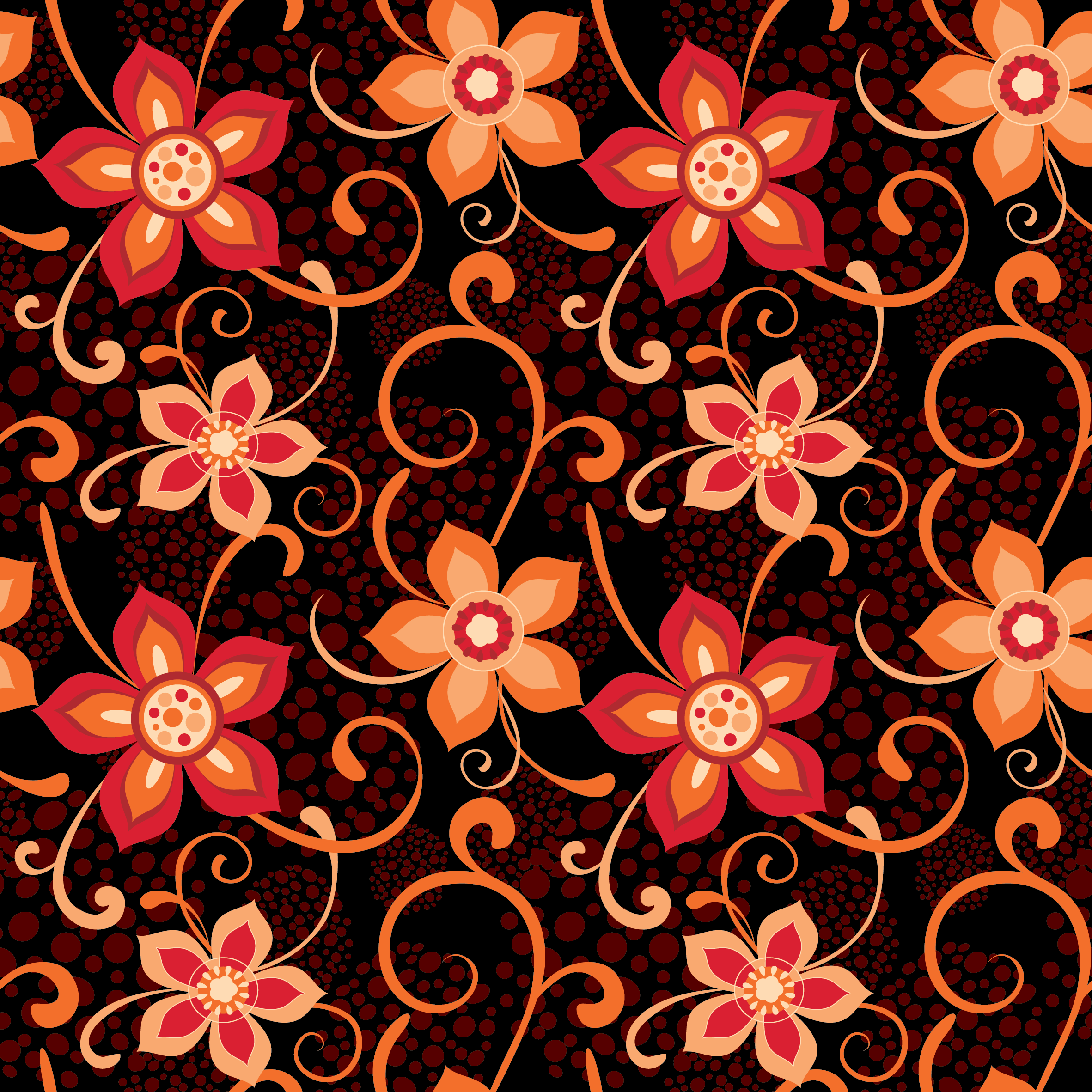 Orange Sunset Botanicals Skater Skirt