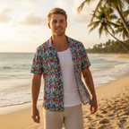 Colorblock Mickey Hawaiian Shirt