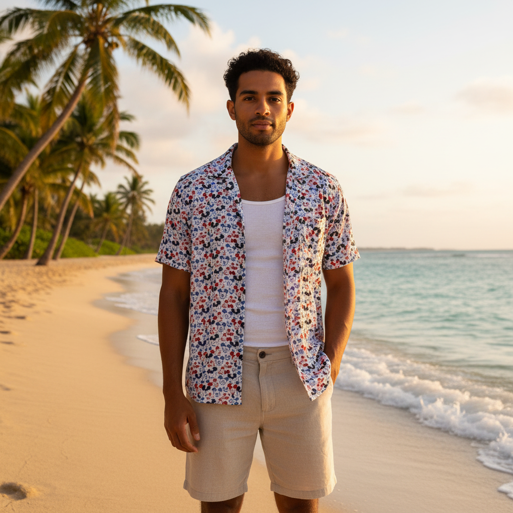 Emoji Mickey Hawaiian Shirt