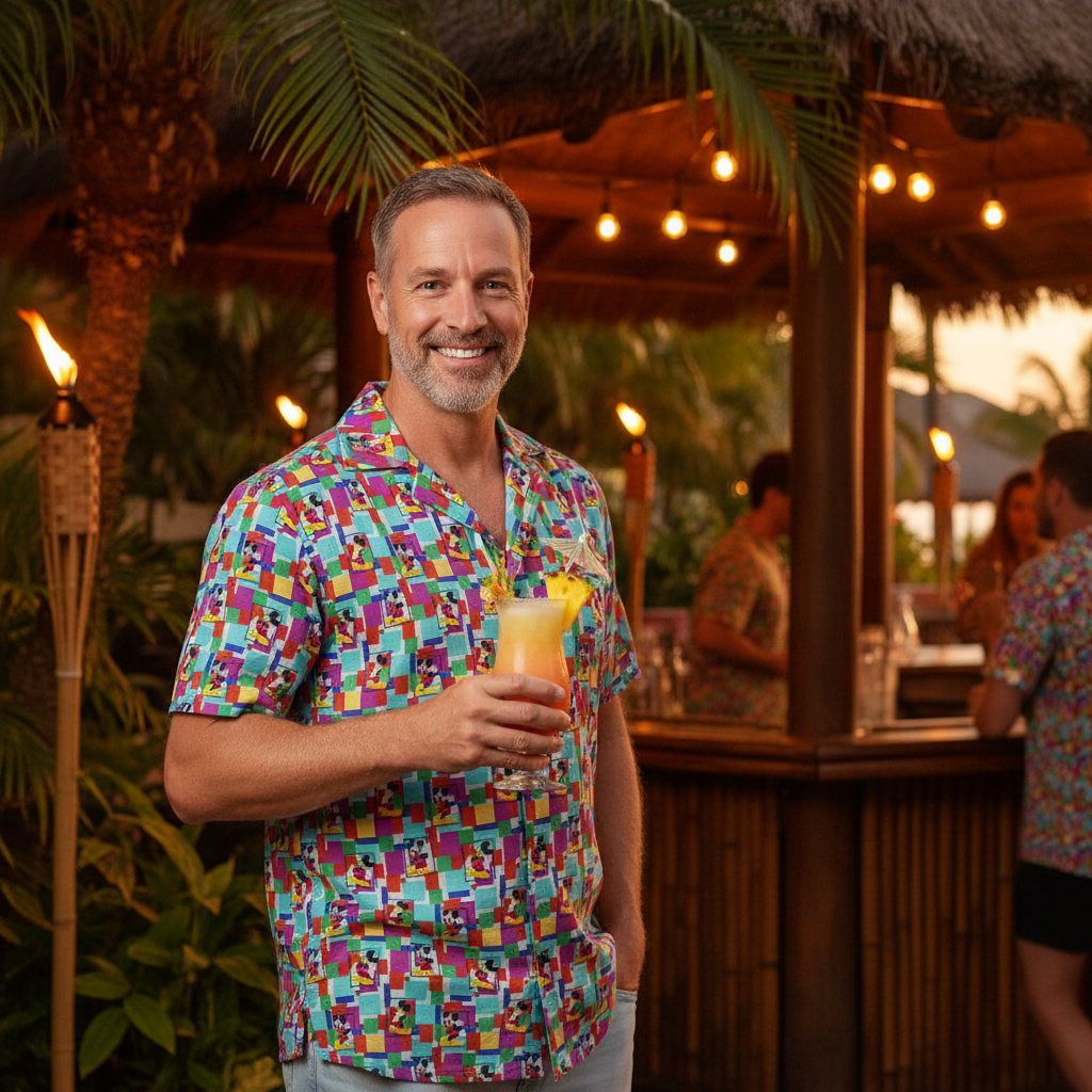 Colorblock Mickey Hawaiian Shirt