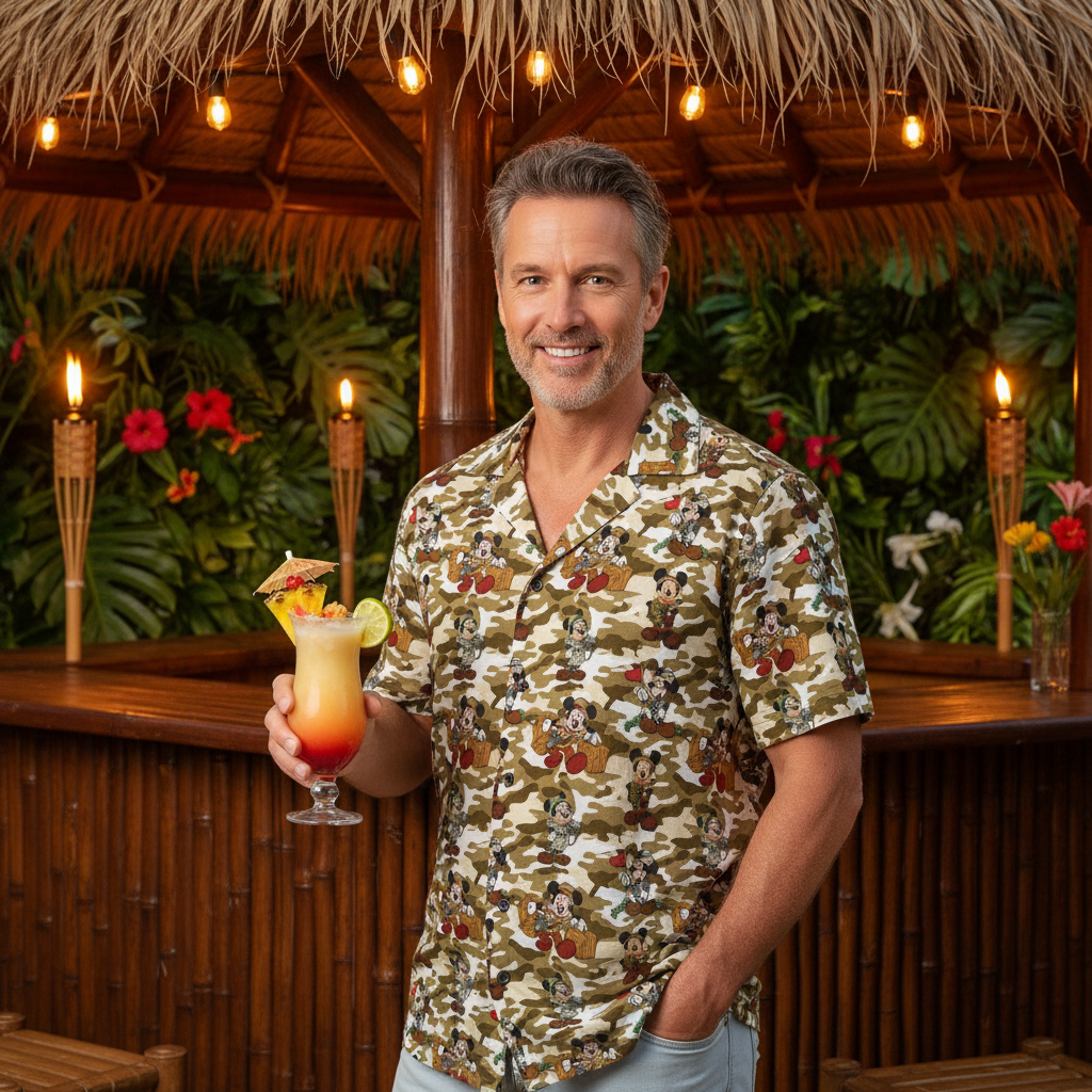Jungle Camo Mickey Hawaiian Shirt