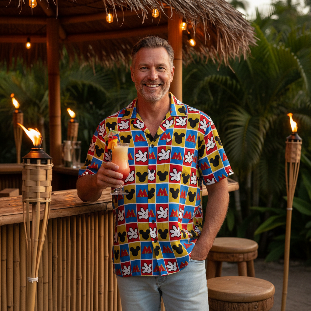 Checkerboard Mickey Hands Hawaiian Shirt