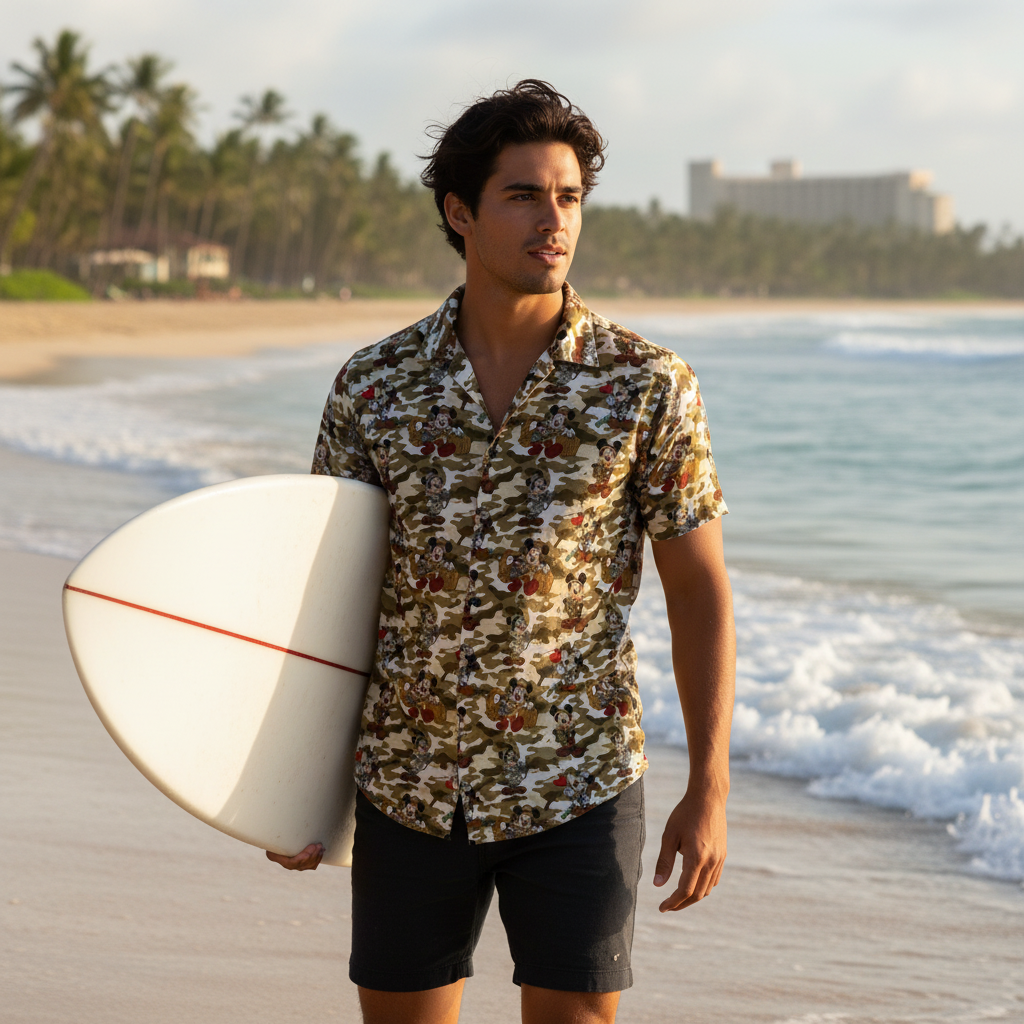Jungle Camo Mickey Hawaiian Shirt