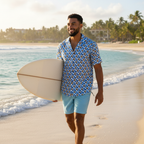Blue Checkerboard Donald Hawaiian Shirt