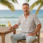 Character Autographs on White Hawaiian Shirt