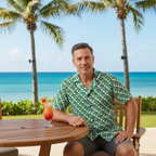 Teal Checkerboard Pluto Hawaiian Shirt