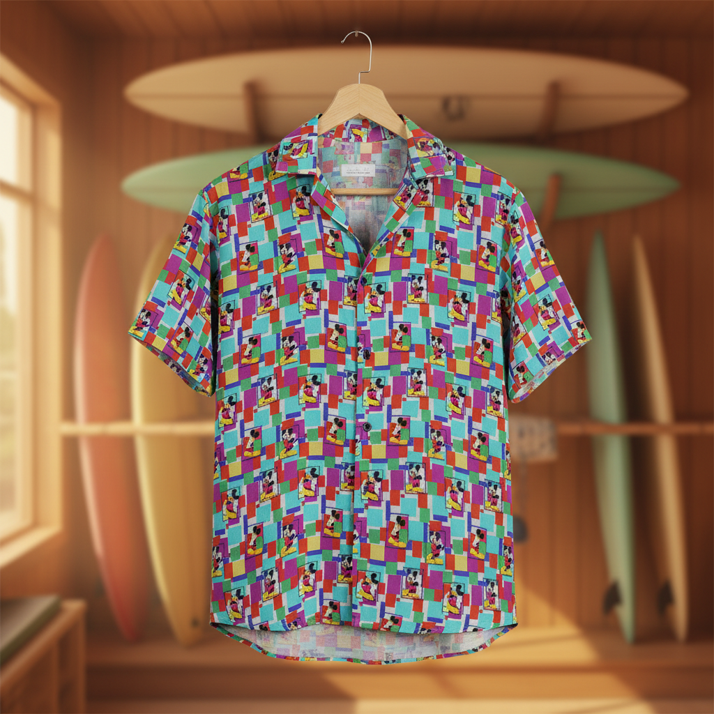 Colorblock Mickey Hawaiian Shirt