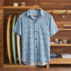 Character Autographs on Blue Hawaiian Shirt