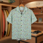 Character Autographs on Green Hawaiian Shirt