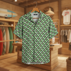Green Checkerboard Goofy Hawaiian Shirt