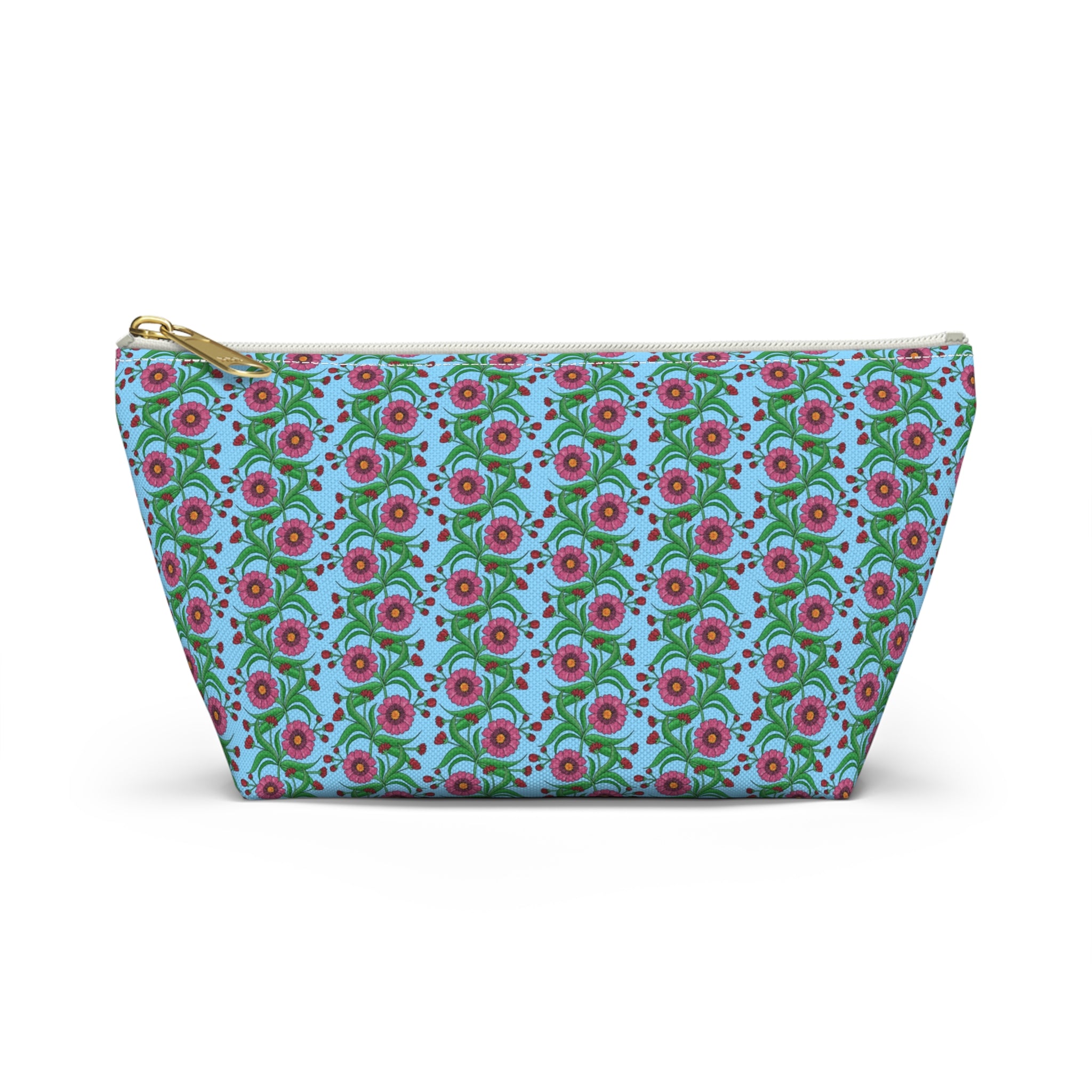 Glossy Pink Floral Lattice Cosmetic Bag