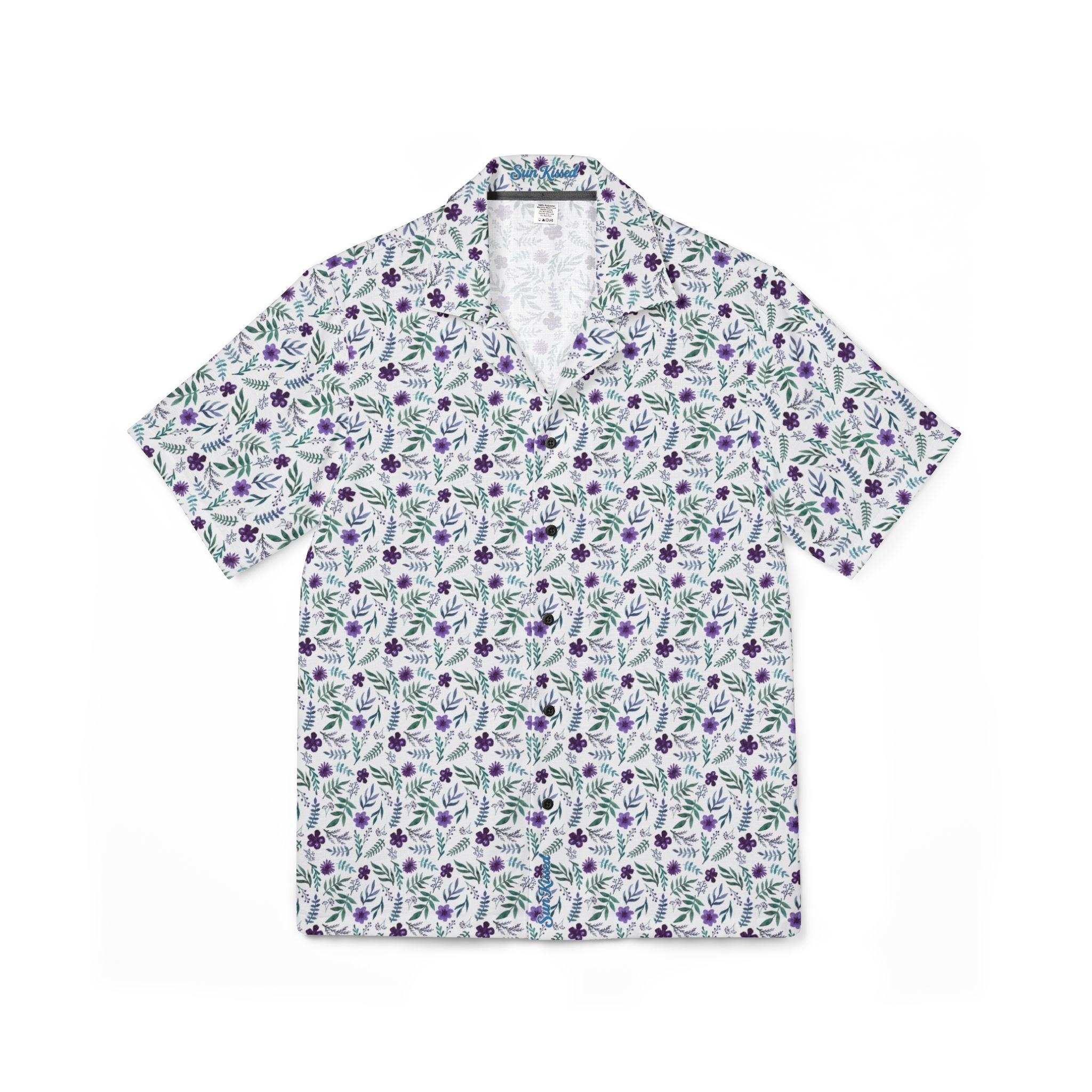 Violet Watercolor Floral Hawaiian Shirt
