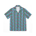 Glossy Pink Floral Lattice Hawaiian Shirt
