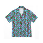 Glossy Pink Floral Lattice Hawaiian Shirt