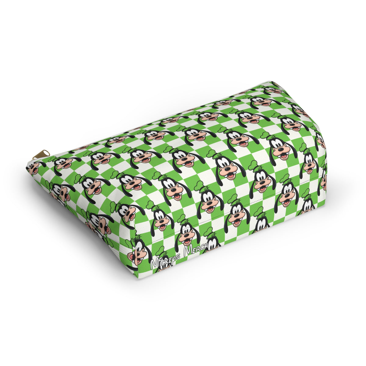 Green Checkerboard Goofy Cosmetic Bag