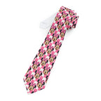 Pink Checkerboard Minnie Mens Necktie