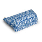 Blue Palm Stripes Cosmetic Bag