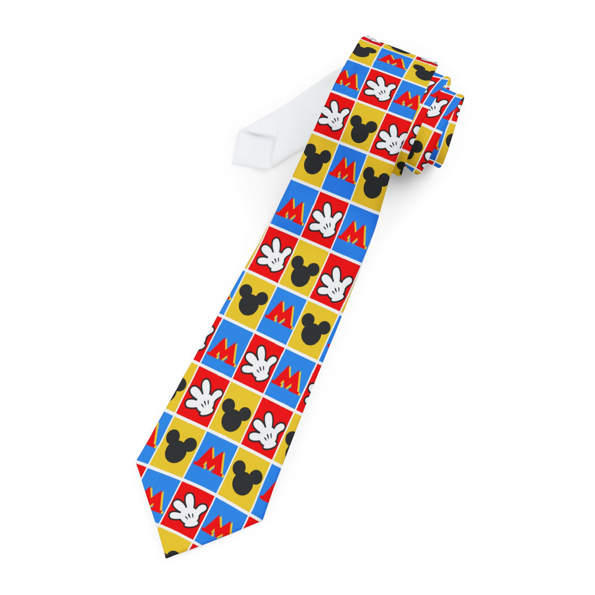 Checkerboard Mickey Hands Mens Necktie