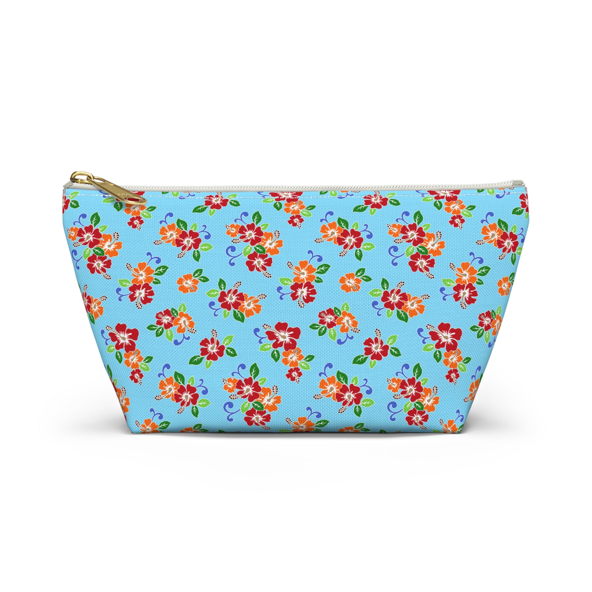 Aqua Flowered Sky Cosmetic Bag