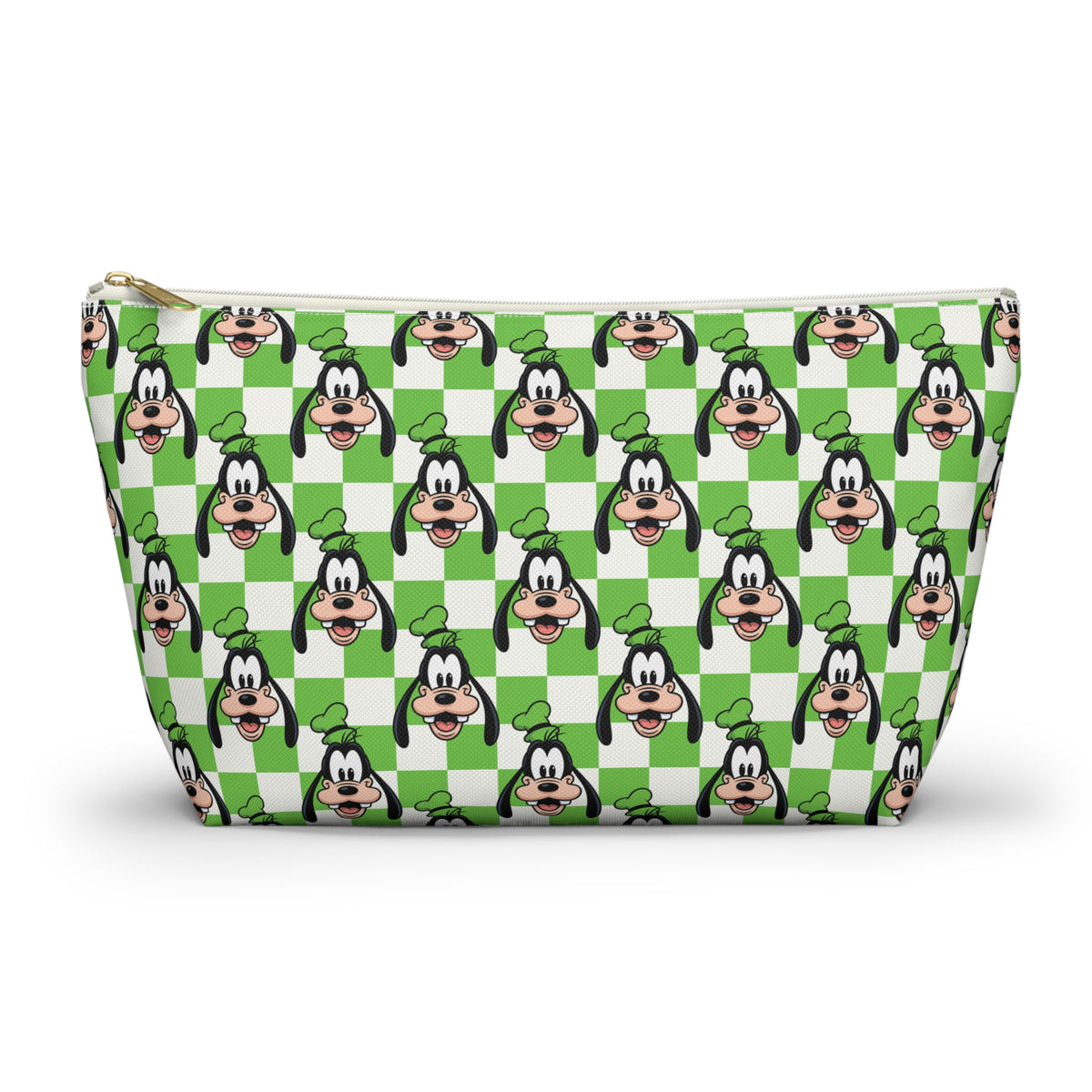 Green Checkerboard Goofy Cosmetic Bag
