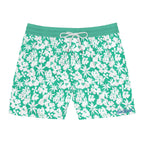Seafoam Hibiscus Floral Swim Trunks