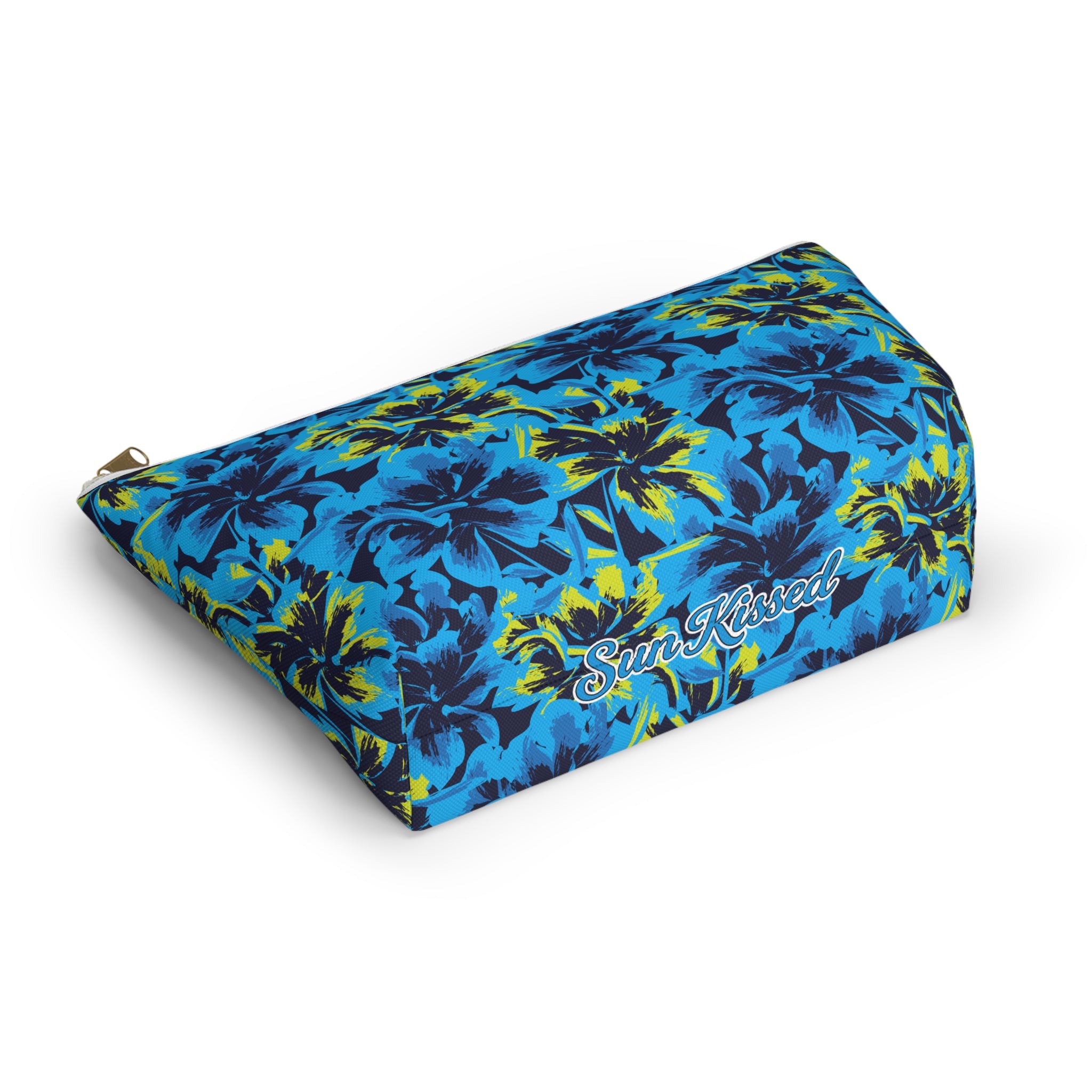 Black Light Hibiscus Cosmetic Bag