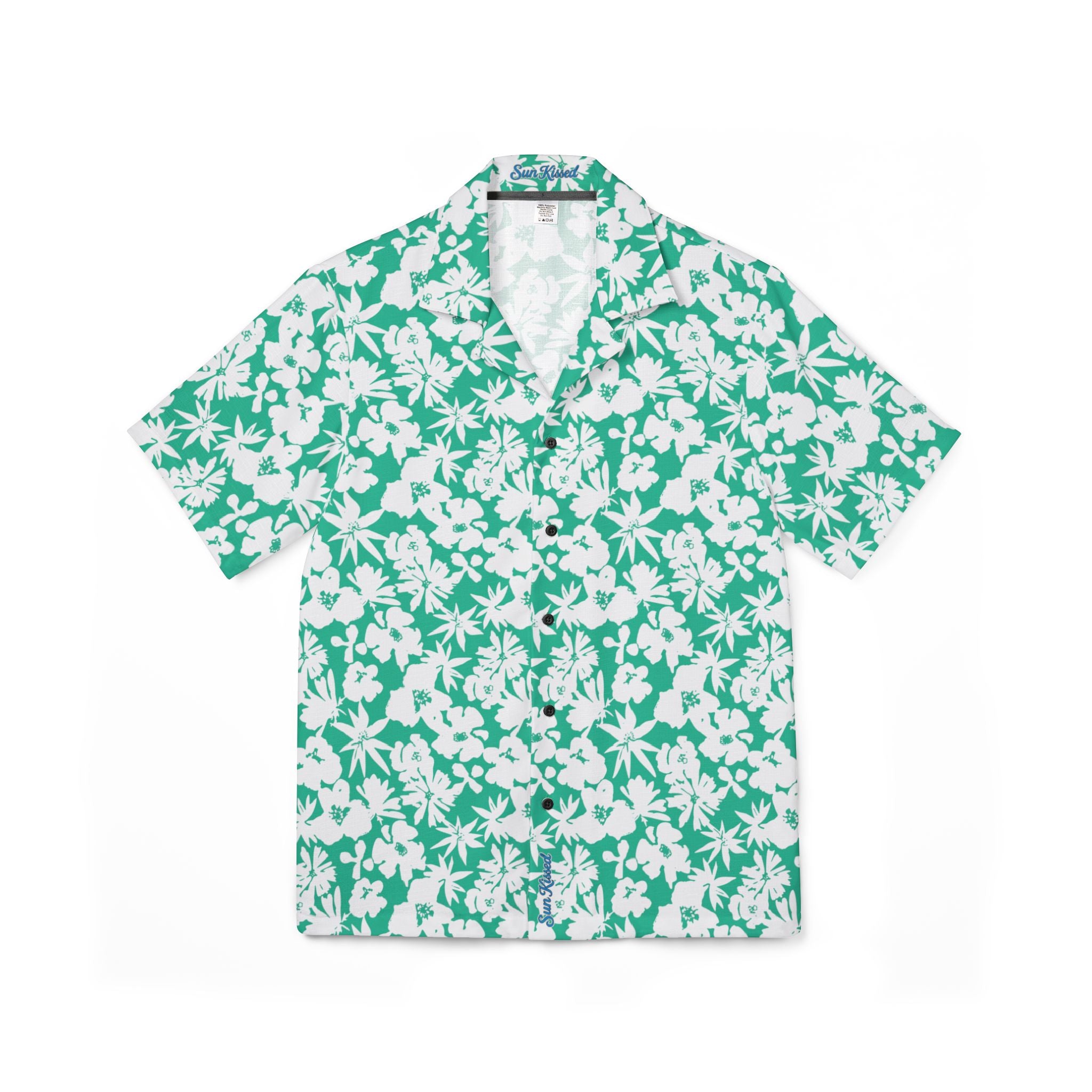 Seafoam Hibiscus Floral Hawaiian Shirt
