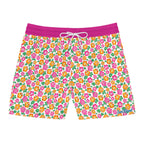 Tropical Gardens on White Swim Trunks