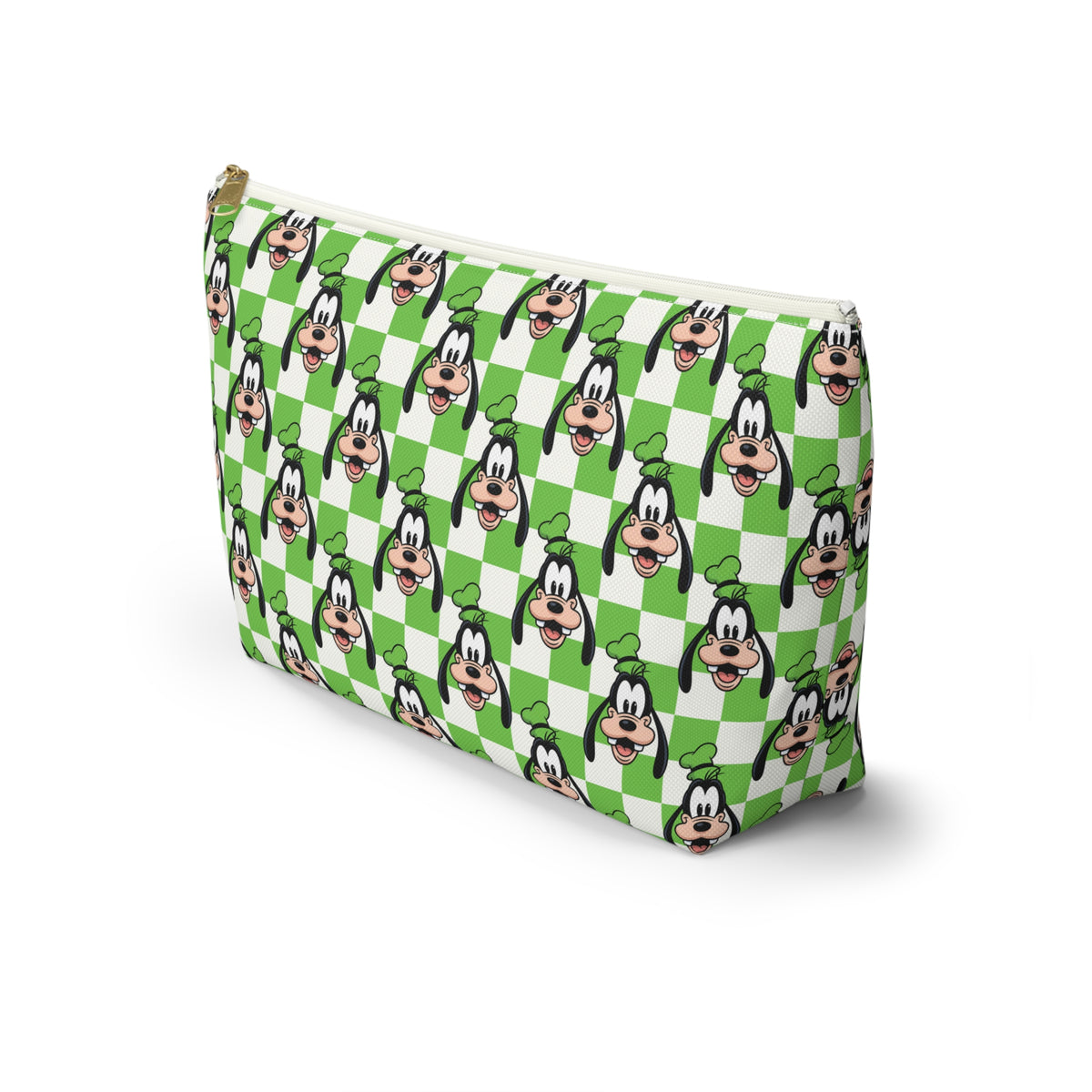 Green Checkerboard Goofy Cosmetic Bag