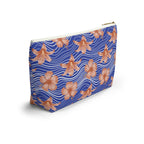 Orange Hibiscus Waves Cosmetic Bag