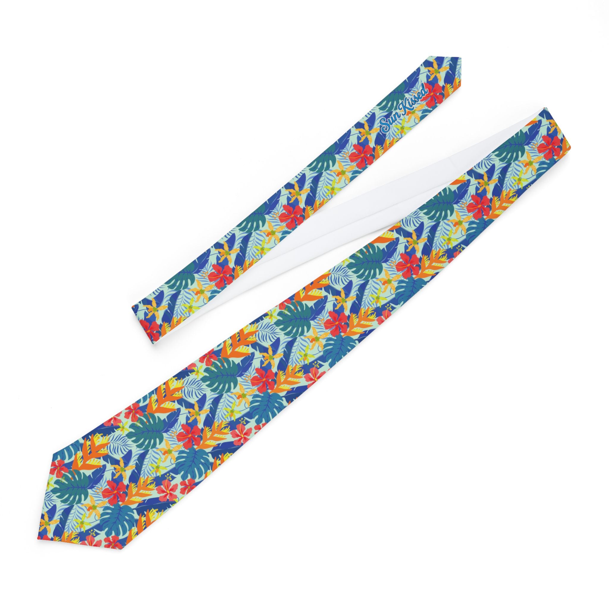 Tropical Beach Flowers Mens Necktie