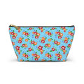 Aqua Flowered Sky Cosmetic Bag