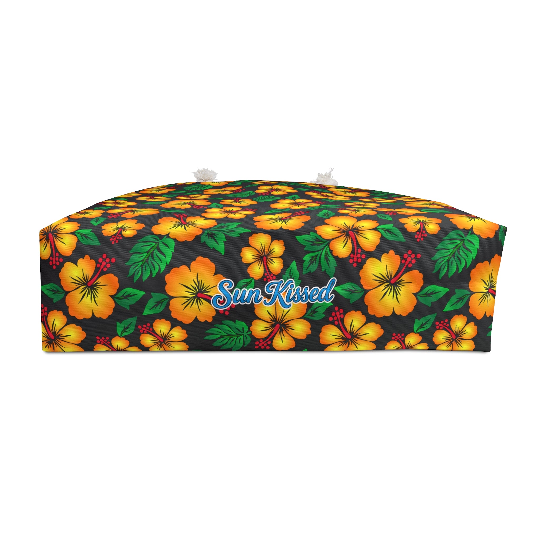 Tropical Gardens on Black Weekender Bag