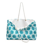 Blue Monstera Floral Weekender Bag