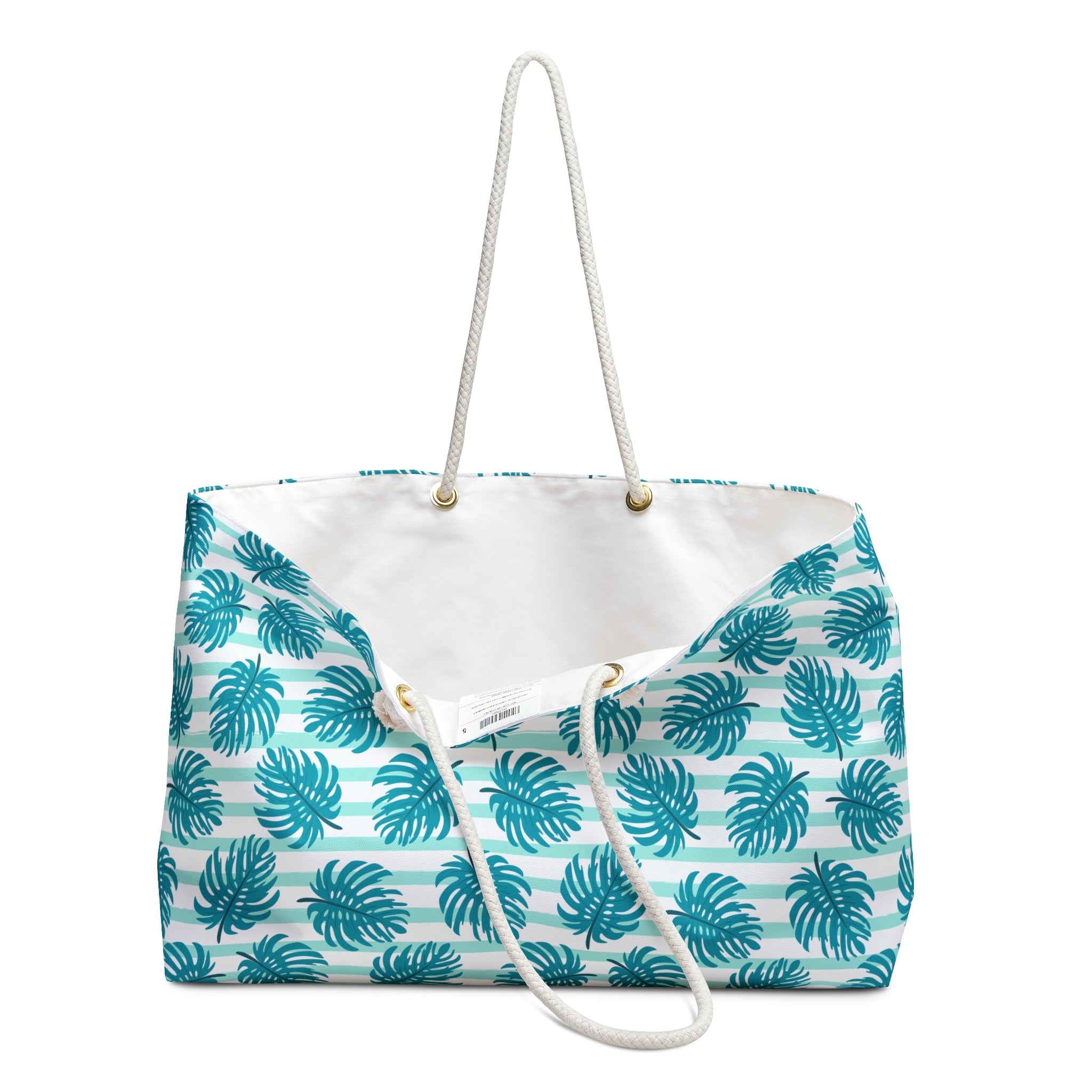 Blue Monstera Floral Weekender Bag