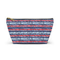 Patriotic Striped Hibiscus Cosmetic Bag