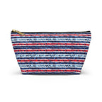 Patriotic Striped Hibiscus Cosmetic Bag