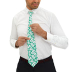 Seafoam Hibiscus Floral Mens Necktie