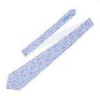 Blue Watercolor Floral Mens Necktie