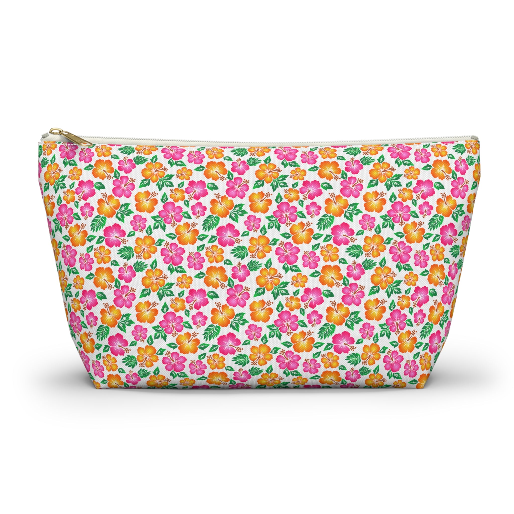 Tropical Gardens on White Cosmetic Bag