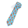 Aqua Flowered Sky Mens Necktie