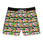 Zebra Hibiscus Floral Swim Trunks