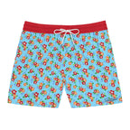 Aqua Flowered Sky Swim Trunks