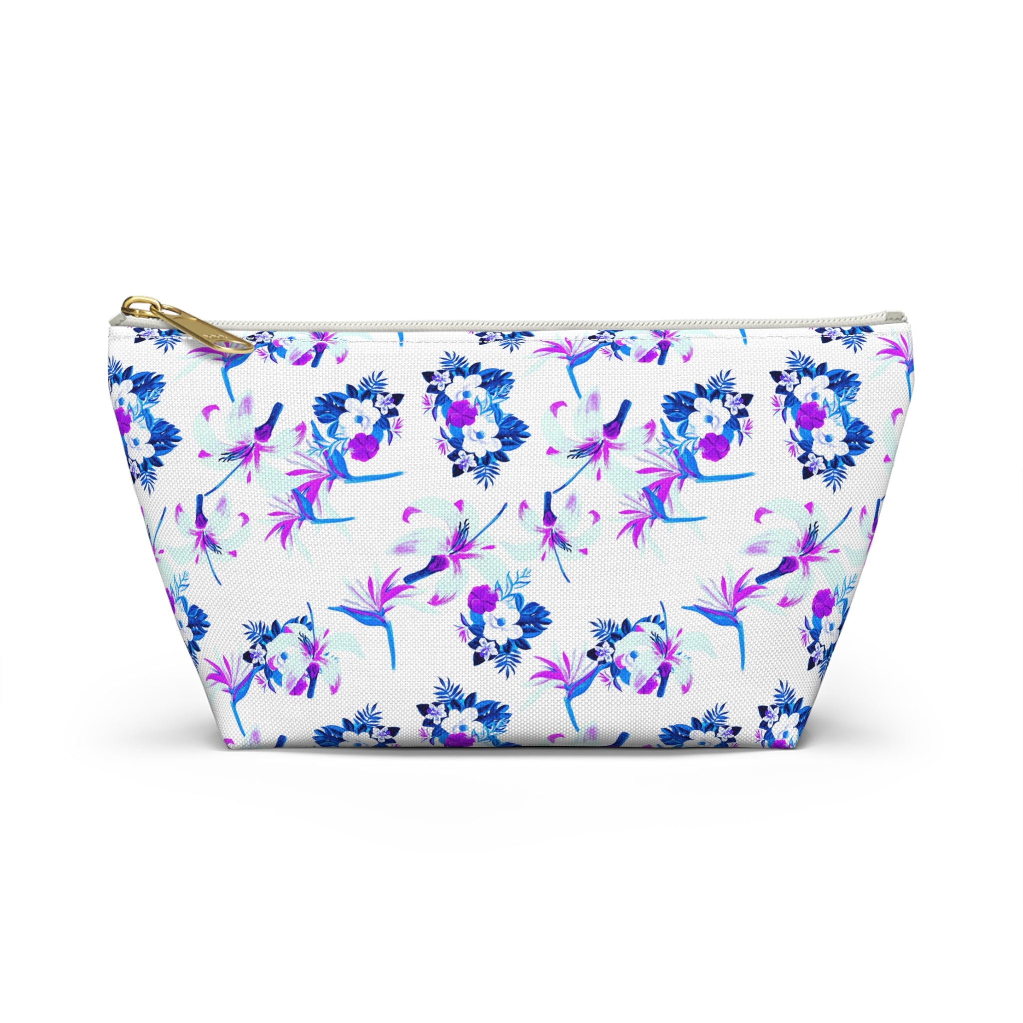 Purple Watercolor Petals Cosmetic Bag