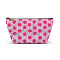 Fuschia Jamaica Flower Cosmetic Bag